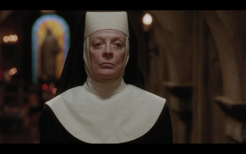 Maggie Smith as the Reverend Mother with the look of a Dom in Sister Act (1992)