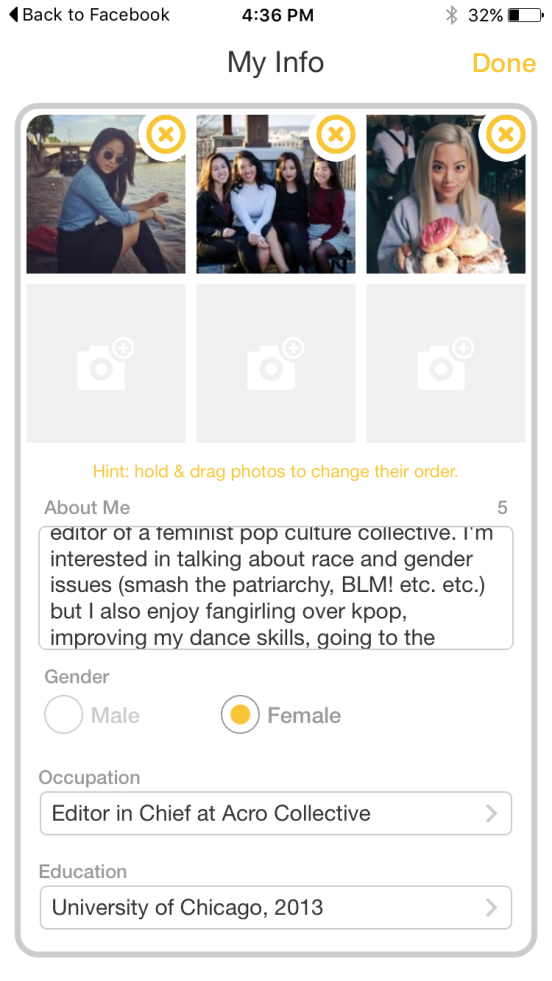 bumble profile examples female